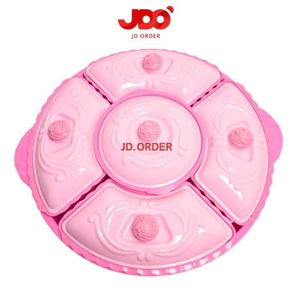 Basi Prasmanan Plastik Bulat Besar LAROSA Golden Ring Set Wadah Kitchenware