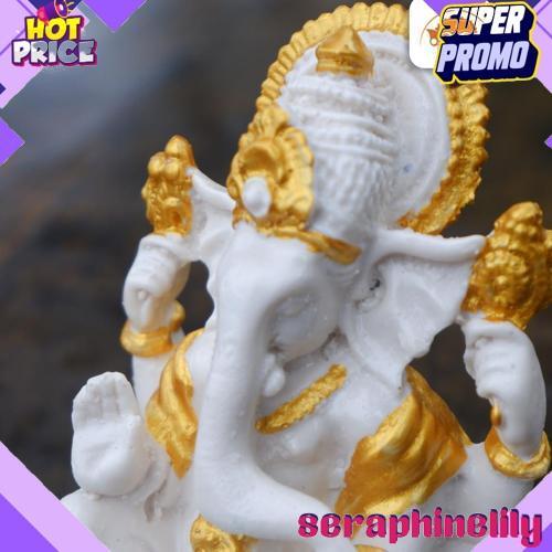 Paling Murah Patung Ganesha ceper 12 cm - Ganesha Resin - Patung Ganesa - Miniatur Ganesha - Ganesa 