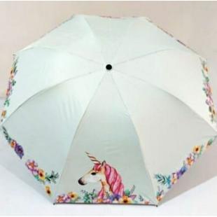 Bas-12 Gratis Ongkir Xtra Payung Nagoya Nf 429 (Lipat) Motif Unicorn & Flower (Bagian Dalam Hitam) F
