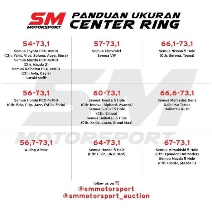 Spacer nok custom 10 - 16 mm velg mobil alumunium