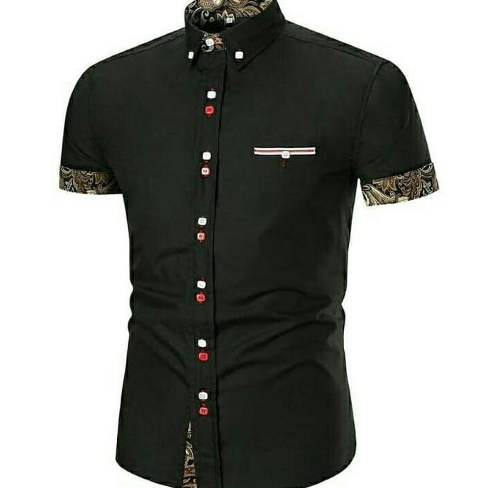 Kemeja Pria Lengan Pendek Batik Biru Muda/ Hitam/ Abu Asgard Tanny