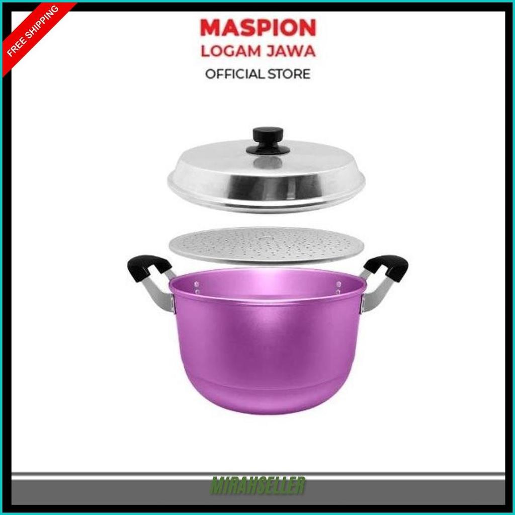 Maspion Mikado Panci Steamer Aluminium Dandang Kukusan Alcor 24 Cm Panci Kukus Warna 24 Cm Tutup Alu