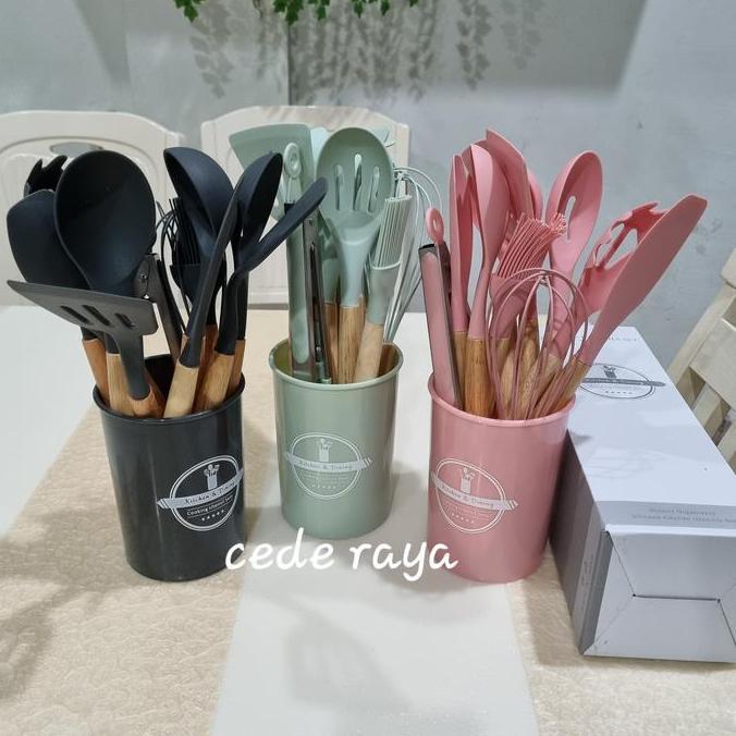 TERMURAH - sendok set silikon / spatula silikon / silicone cooking utensile set
