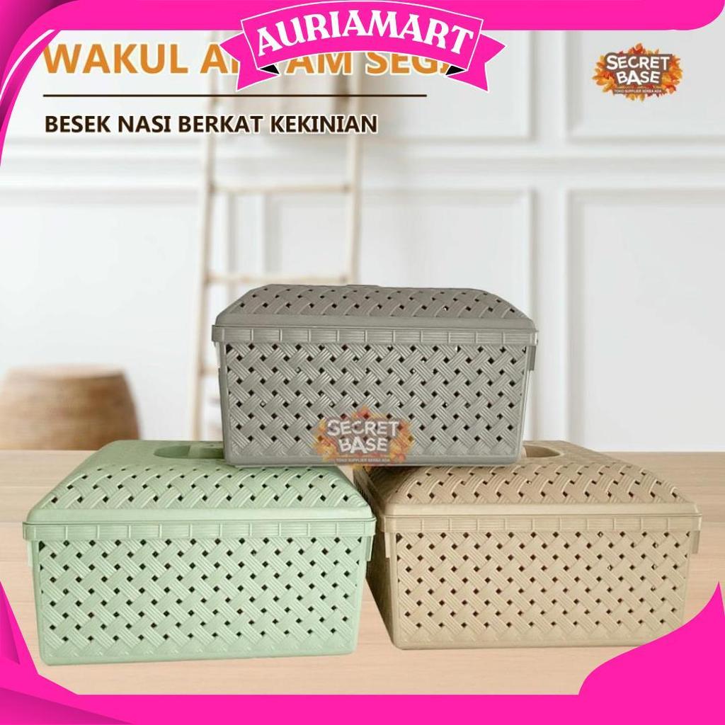 Wakul Anyam Segi - Besek Nasi Berkat Jaman Now / Keranjang Nasi Hajatan / Tempat Berkatan Unik Promo
