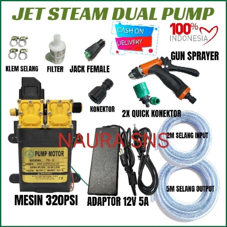 POMPA DC 320 PSI /High presure Alat cuci stim pompa Dc 320 psi Auto cut of mesin dobel pompa Jet Cle