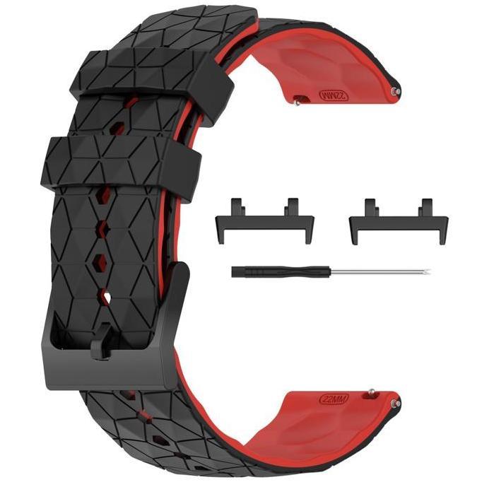 DF229>> STRAP TALI JAM AMAZFIT T-REX 2 TREX 2 MODEL 3D CUBES TWO TONE RUBBER
