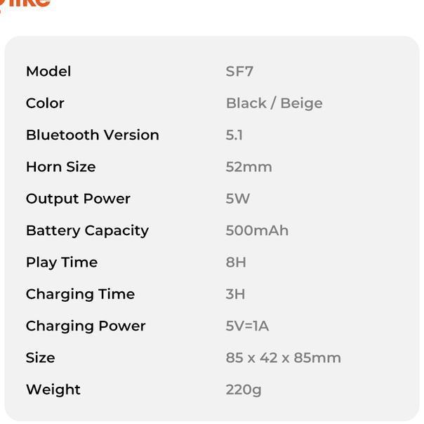 Speaker Mini Bluetooth Olike Sf7 Speaker Tws Speaker Wireless Portable V5.1