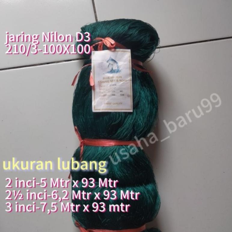 Jaring Ikan Jaring Nilon D3 - 2"inch 100 MD x 100 yd