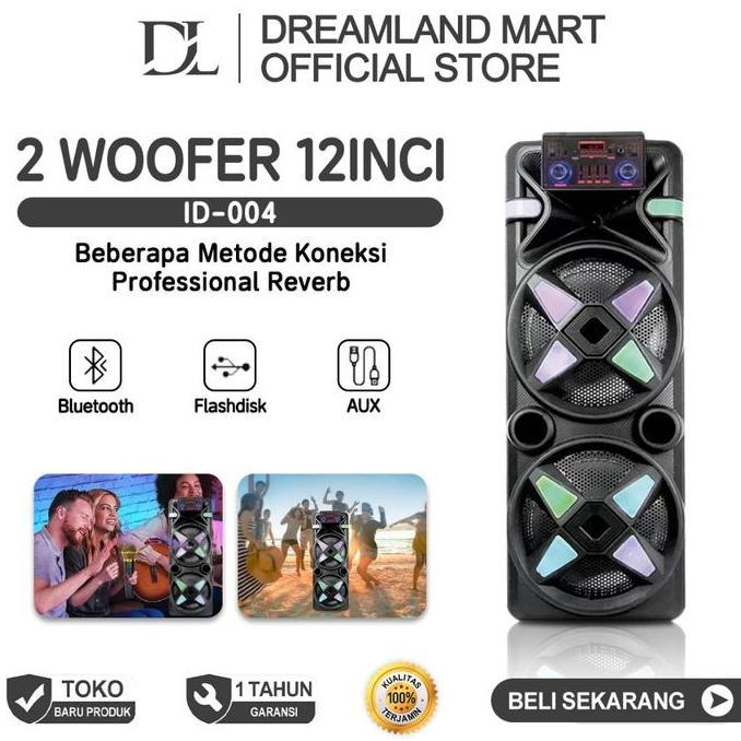 NUNNALLY- DL Speaker Bluetooth Karaoke Besar Super Portable Bluetooth Party Speaker RBG Bluetooth  S