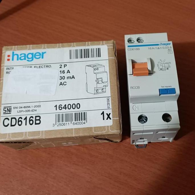 Promo ELCB / RCCB 2P 16A / 40 A HAGER CD 616 B COD