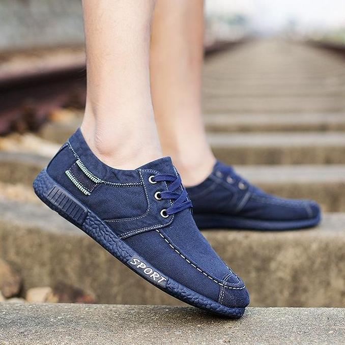 Sepatu Kets Pria Sepatu Kasual kanvas Sepatu Tali