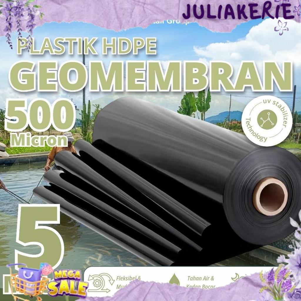 Gercep GEOMEMBRAN HDPE TEBAL 500 MICRON LEBAR 5 METER