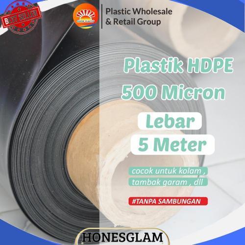 Terlaris GEOMEMBRAN HDPE TEBAL 500 MICRON LEBAR 5 METER