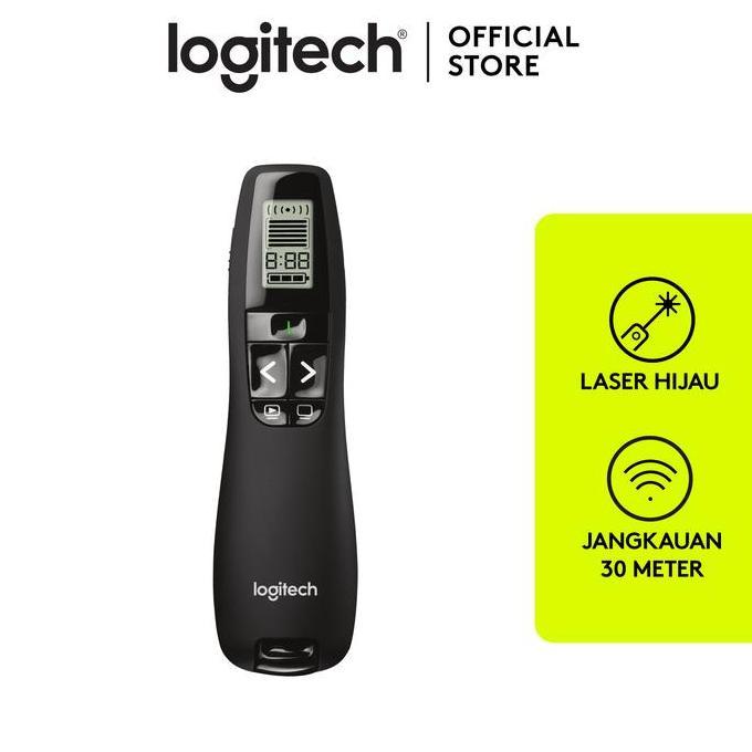 * Logitech R800 Remote Pointer Presentasi Wireless Laser Hijau *
