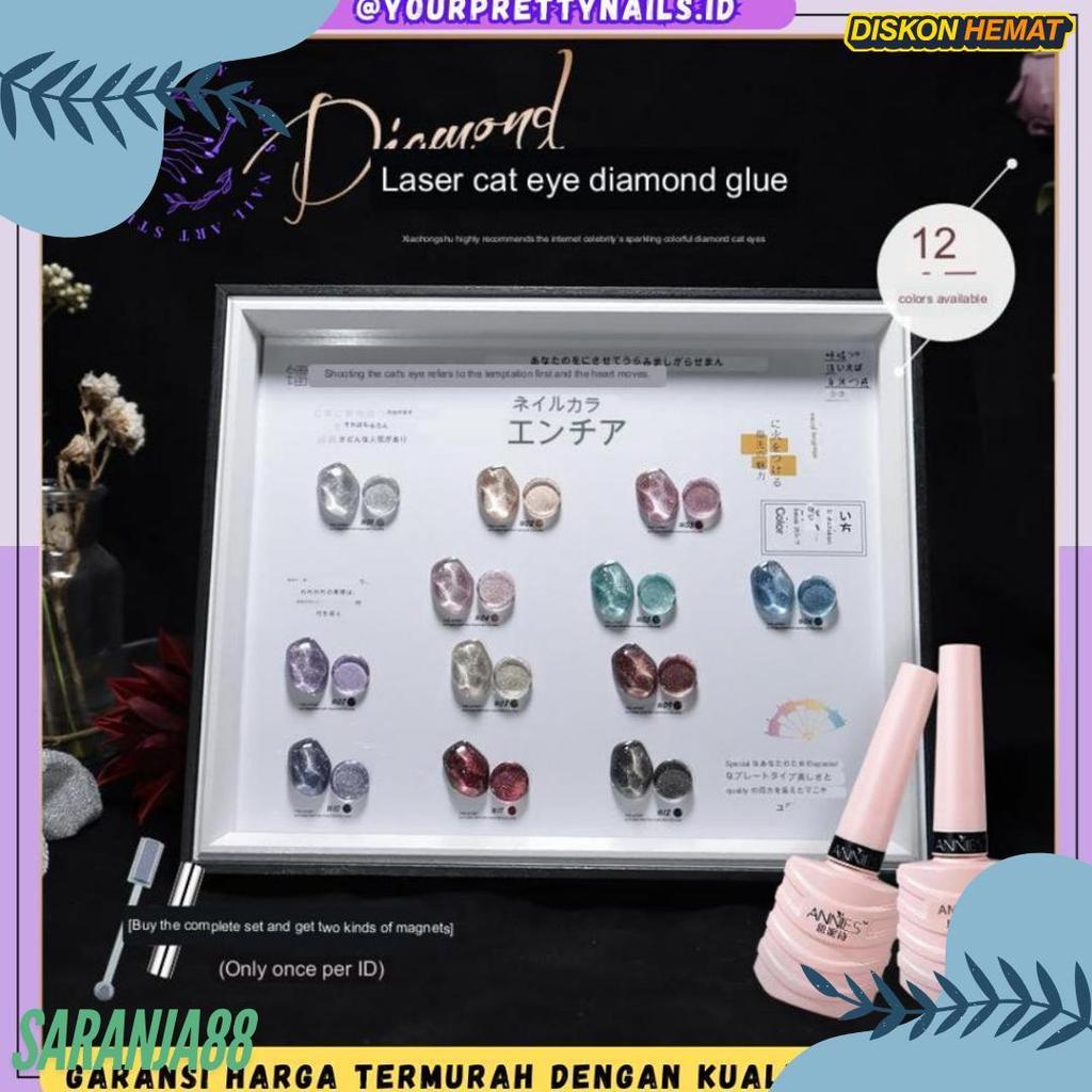 Wajib Punya! Annies Laser Cat Eye Nail Gel Polish Broken Diamond Flash Cat Eye 10Ml / Annies Nail Po