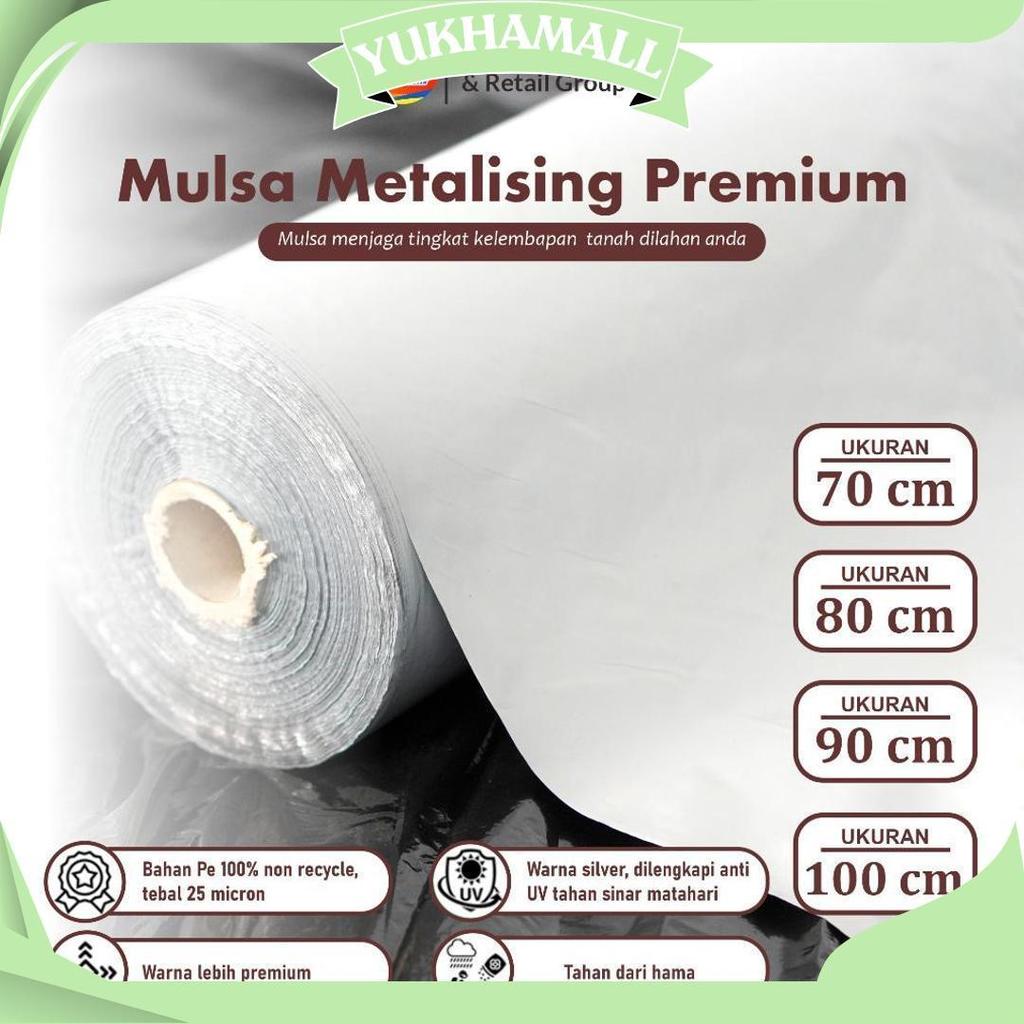 Premium !! Plastik Mulsa Perak  1 Roll 8 Kg Mulsa Grenjeng Lebar 90 Cm Gratis Ongkir