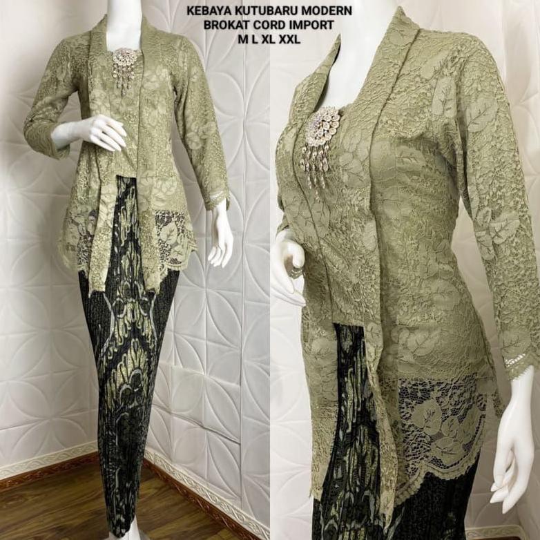 Ready Atasan Kebaya Brokat Modern Set Kebaya Kutu baru Brokat Lengan Panjang Lidya Baju Kondangan Wa