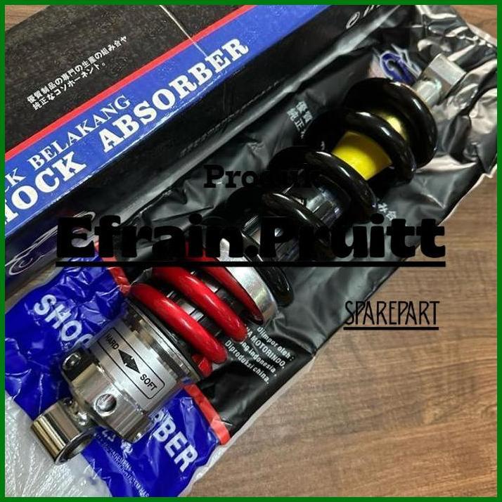Gass. (Black+Red) Crun Mega Pro Mono Shockbreaker Belakang Shock Breaker Shok Sok Peredam Kejut Moto