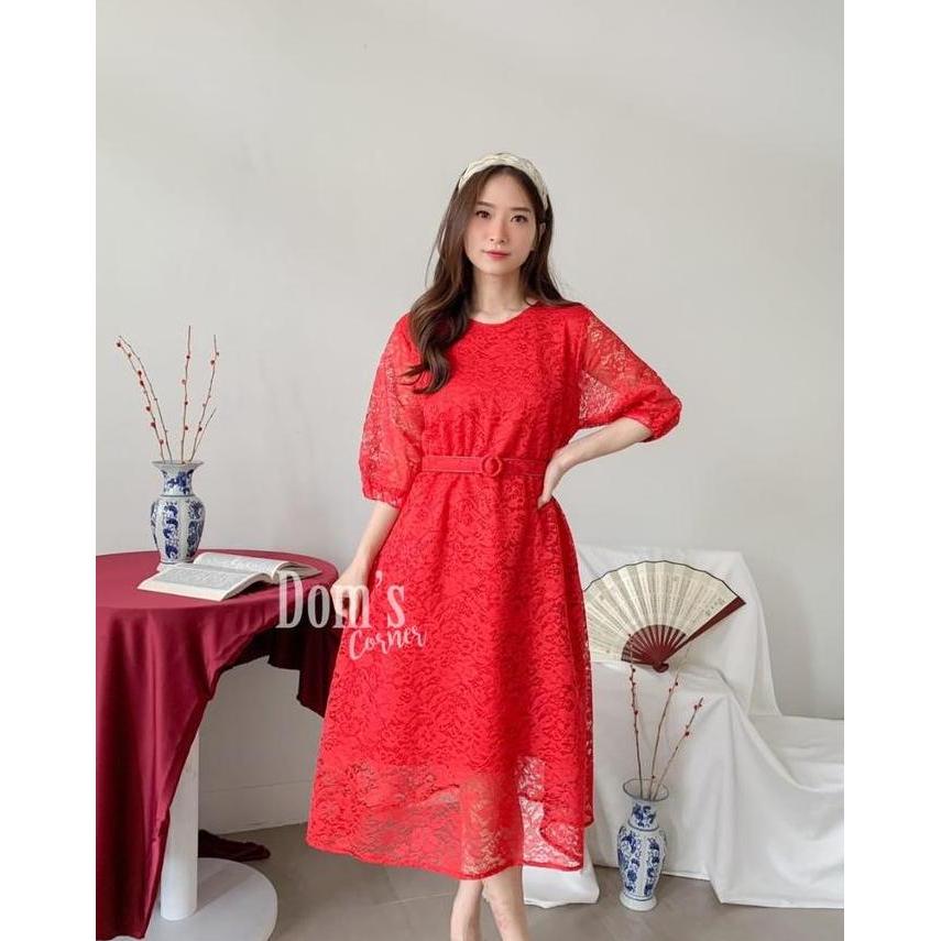 Promo Domscorner - Kumiko dress - puff sleeve dress - gaun pesta - baju pesta - dress wanita - dress
