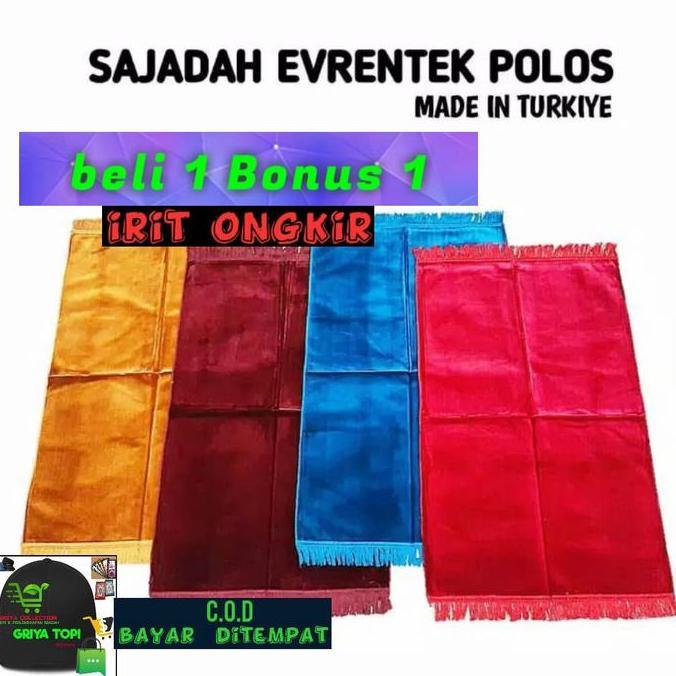 DB251 }} Sajadah Turkiye Polos Evrentex/Sajadah Murah Polos/Sajadah Tebal Impor