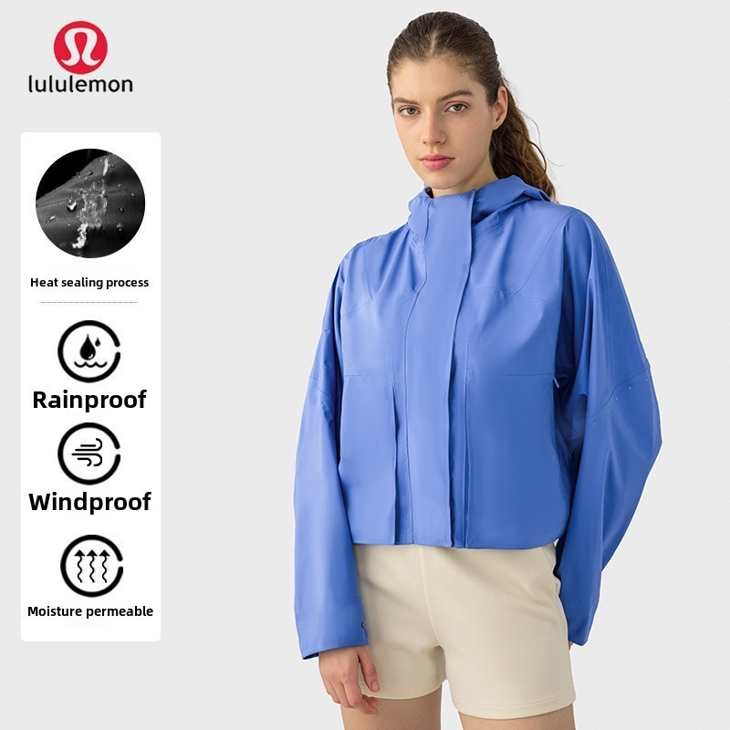 New Arrival 2026 LuluLemon Zipper Waterproof Windproof Breathable Jacket Women Hiking Camping Short 