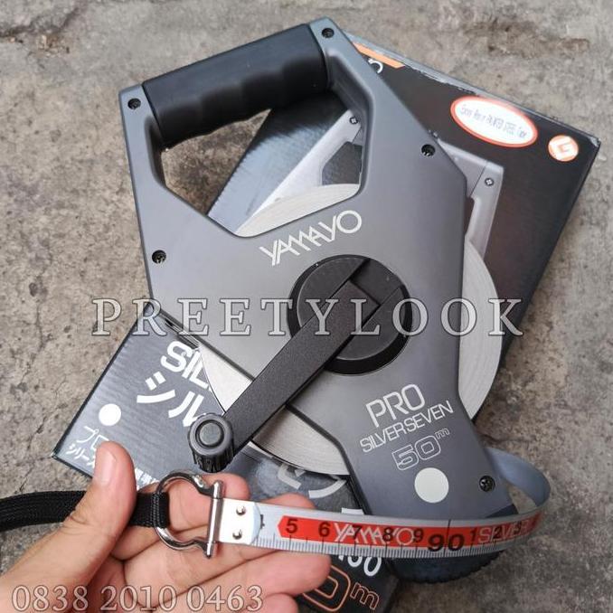 JAIDEE YAMAYO Meteran Roll Gulung Pro Silver Seven 50 Meter - Original