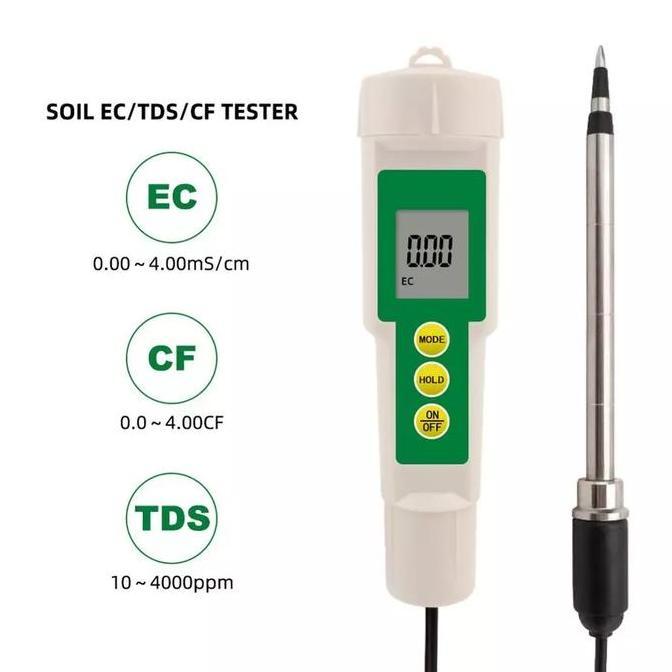 RORONOA- EC-3185 Waterproof EC/TDS/CF Meter Untuk Tanah
