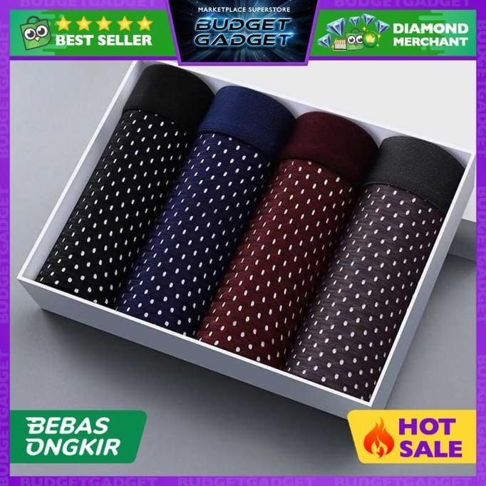 SHANKS SKY HERO Set Celana Dalam Boxer 4PCS Brief Pria Breath Cool Tech - MU0030