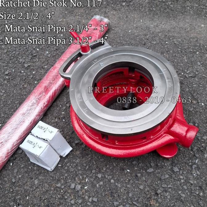 MORIFOYU Alat Senai Manual Drat Pipa 2.1/4 - 4 Inch Ratchet