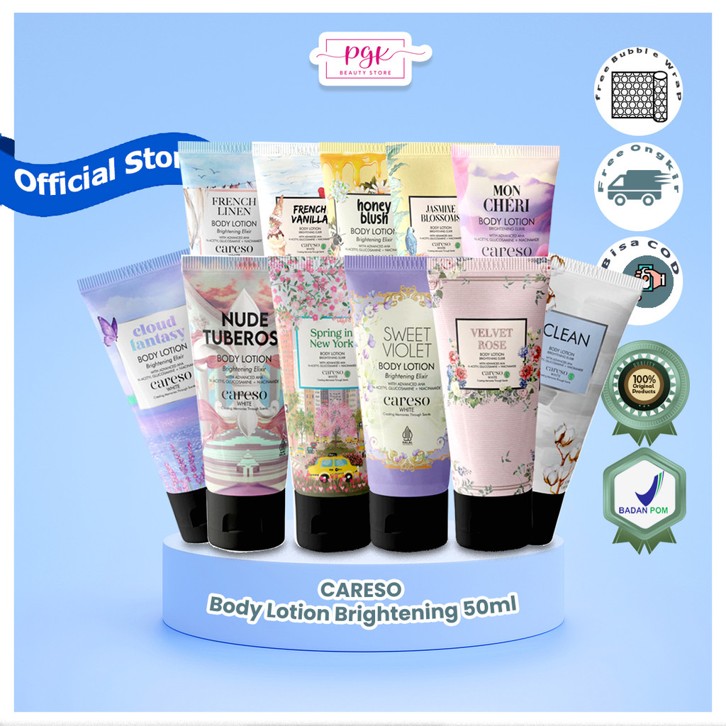 CARESO Body Lotion Brightening 50ml | CARESO-Body Lotion tube