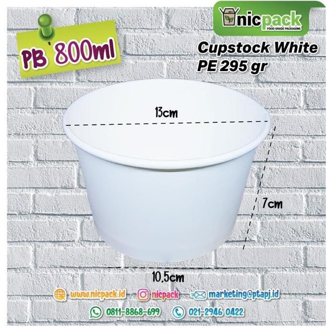 Paper Bowl/Mangkok kertas/Mangkuk kertas/Mangkuk Sup 800ml tanpa tutup