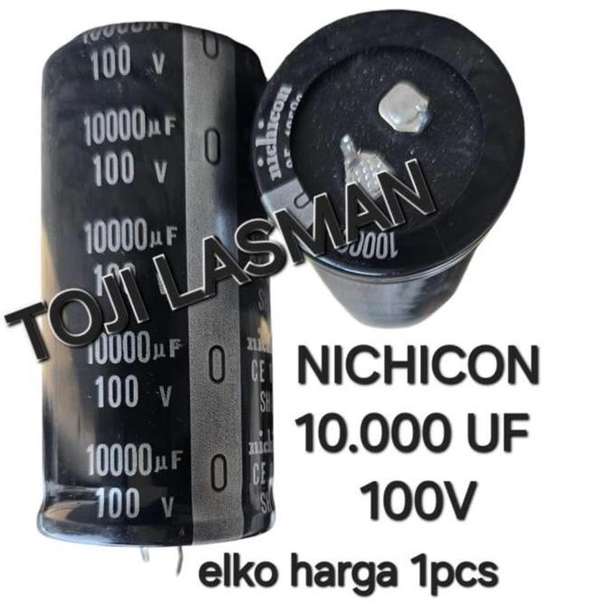 ( 10.000 Uf 100V Nichicon )  Elko Elco Super Origin Original Ori Asli Isi Full 10.000Uf 100 V Volt L