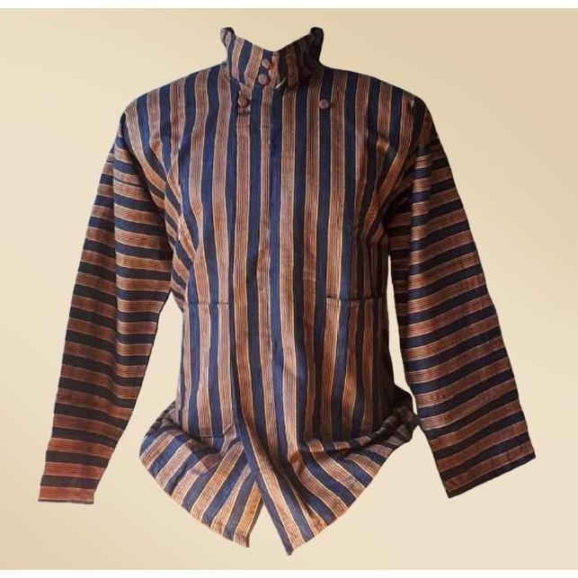 COD... Baju Surjan Tenun Lurik - Tersedia Warna Lurik Hitam, Abu, Hijau, Maroon, Biru #Adat #Jawa #T