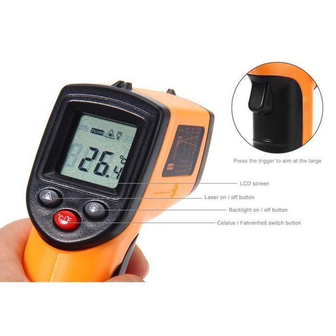 Pengukur Suhu Panas Thermogun  Industri Termometer Infrared