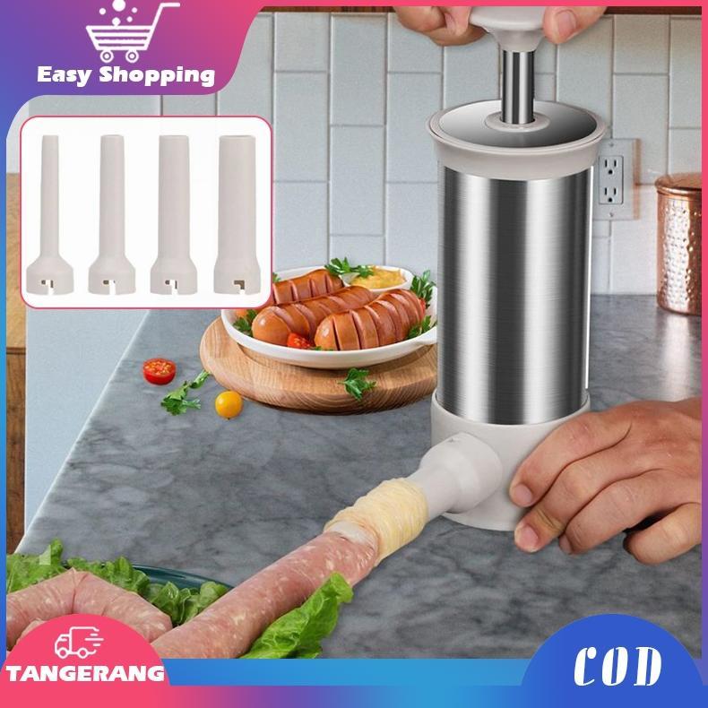 Alat Pencetak Sosis Manual 304 Stainess Steel Alat Pembuat Sosis Manual Cetakan Sosis Filler