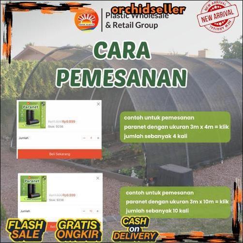 GROSIR Paranet tanaman/Jaring paranet 85% Rajut segitiga Lebar 3 Meteran Ecer