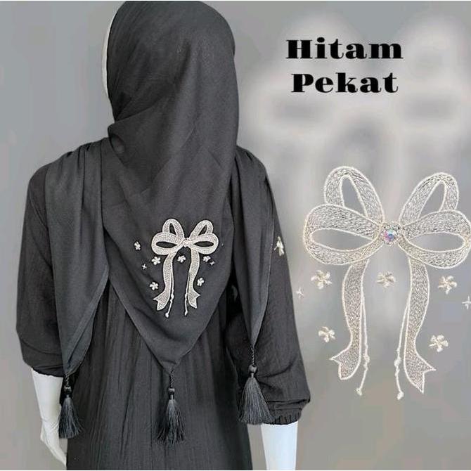 JILBAB SEGI EMPAT PARIS COQUETE TASEL BORDIR PITA BINTANG I KERUDUNG PARIS JADUL COQUETTE PITA TASEL