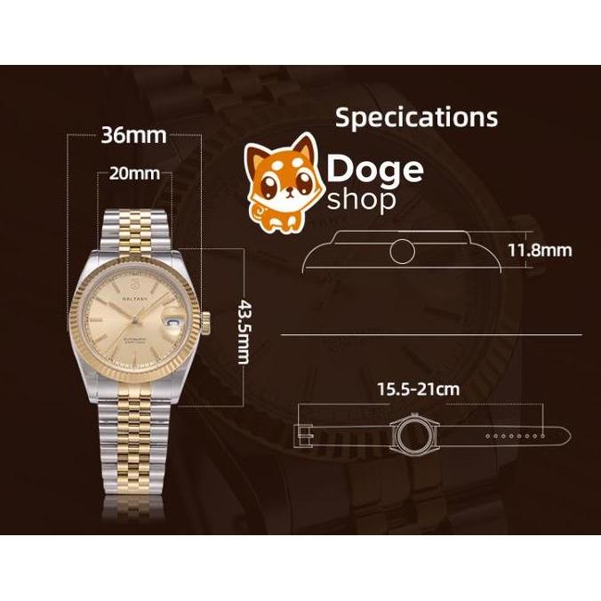 Baltany S4084 Automatic Watch NH35 Japan Movement Jam Tangan Homage Silver Gold