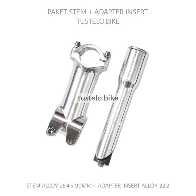 Paket Stem 25.4 Chrome Adaptor Stem Insert 22.2 to Oversize 28.6 OS