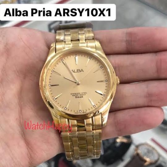 WatchHappy Alba ARSY10K1 Men Watch Gold Dial ARSY10 Stainless Original