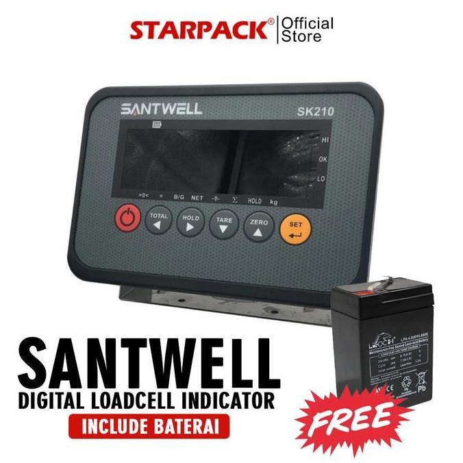 PHRENA SANTWELL SK210 - Digital Loadcell indicator AC 220V RS232 - INCLUDE BATTERY