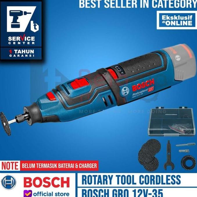 LUFTAIR- Bosch GRO 12V-35 Rotary Tool Cordless Gerinda Tuner Bor Baterai Mini 12 Volts GRO12v-35
