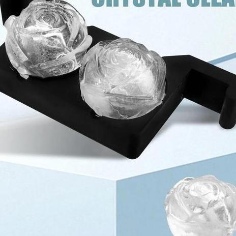 Crystal Clear Ice Mold Clear 3D Skull Rose Diamond Large Cube Ball Maker Cetakan Es Batu