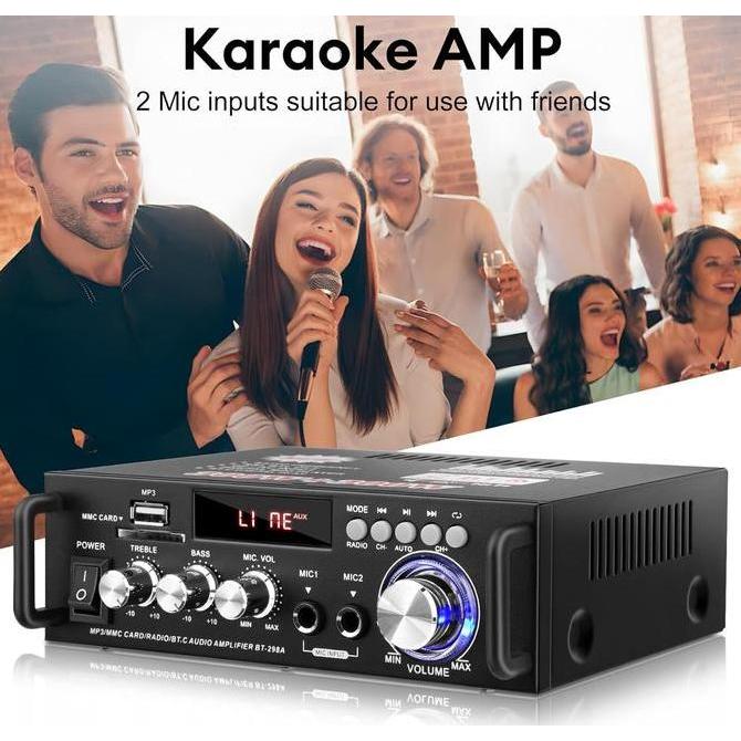 Power Amplifier Bluetooth Fleco Bt-298A Ampli Penguat Audio Speaker 600W | Ampli Bluetooth/Usb/Radio