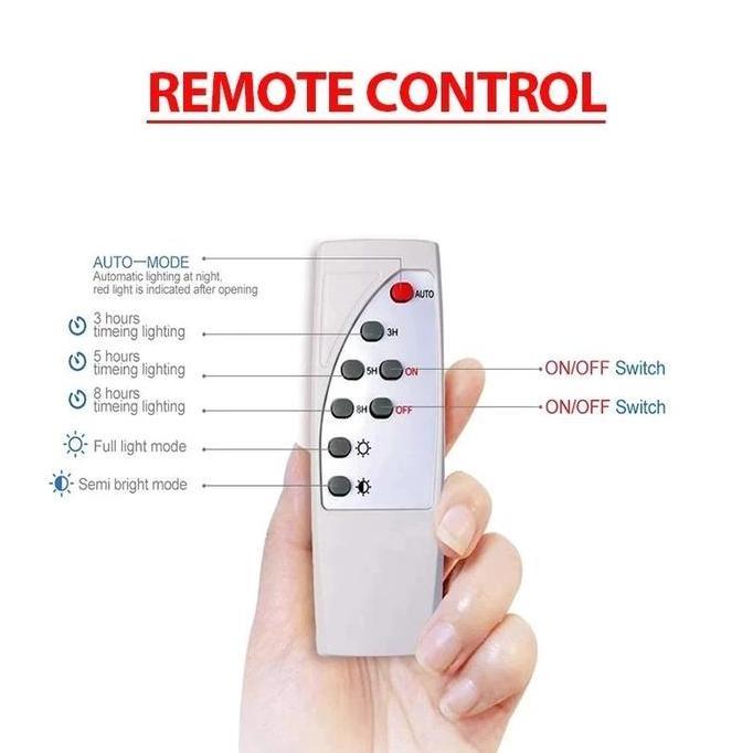 Lampu Sorot Tenaga Surya 15Watt Anti Air Vipoo V-15 | Solar Lamp Led Cahaya Putih Spotlight With Rem