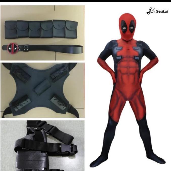 >*>*>*>*] halloween cosplay deadpool costume dewasa kostum superhero zentaisuit