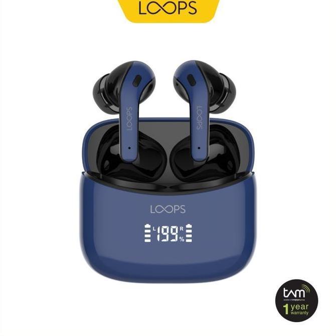 LOOPS TWS Earphone LED X03 Blue - ORIGINAL Original