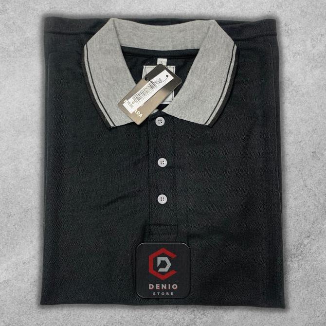 DI83 - DENIO Kaos Berkerah Polos 18 Warna Kombinasi Lengan Manset Pria Dewasa M L XL XXL Jumbo # Baj