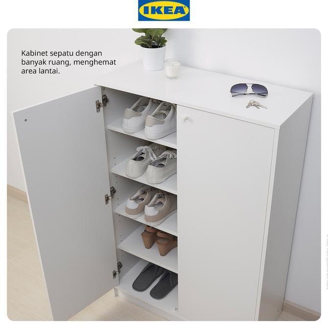 IKEA KLEPPSTAD Kabinet Tempat Sepatu Putih Minimalis 80x35x117 cm