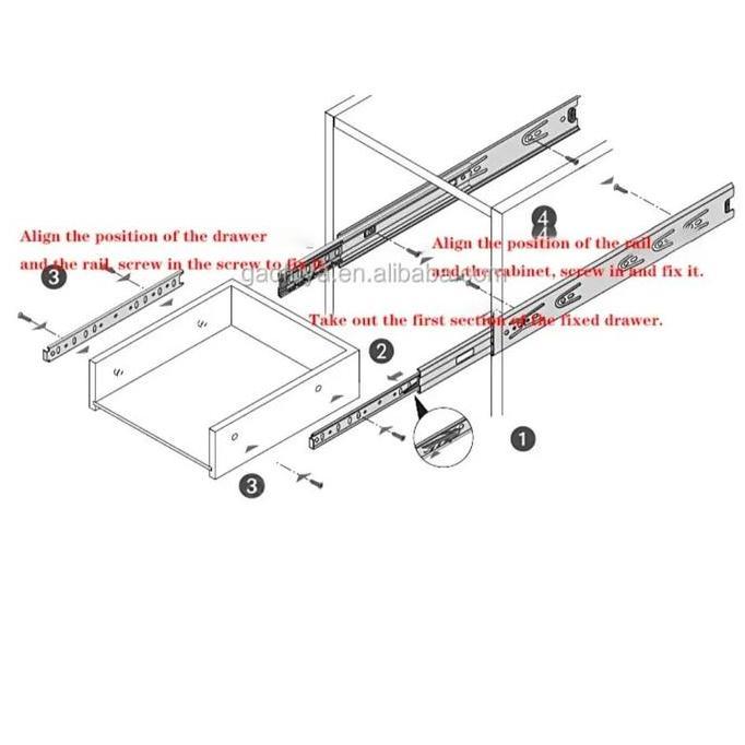 Rel Track Geser Furnitur Double Rel Geser Kabinet Rail Laci Dapur SET